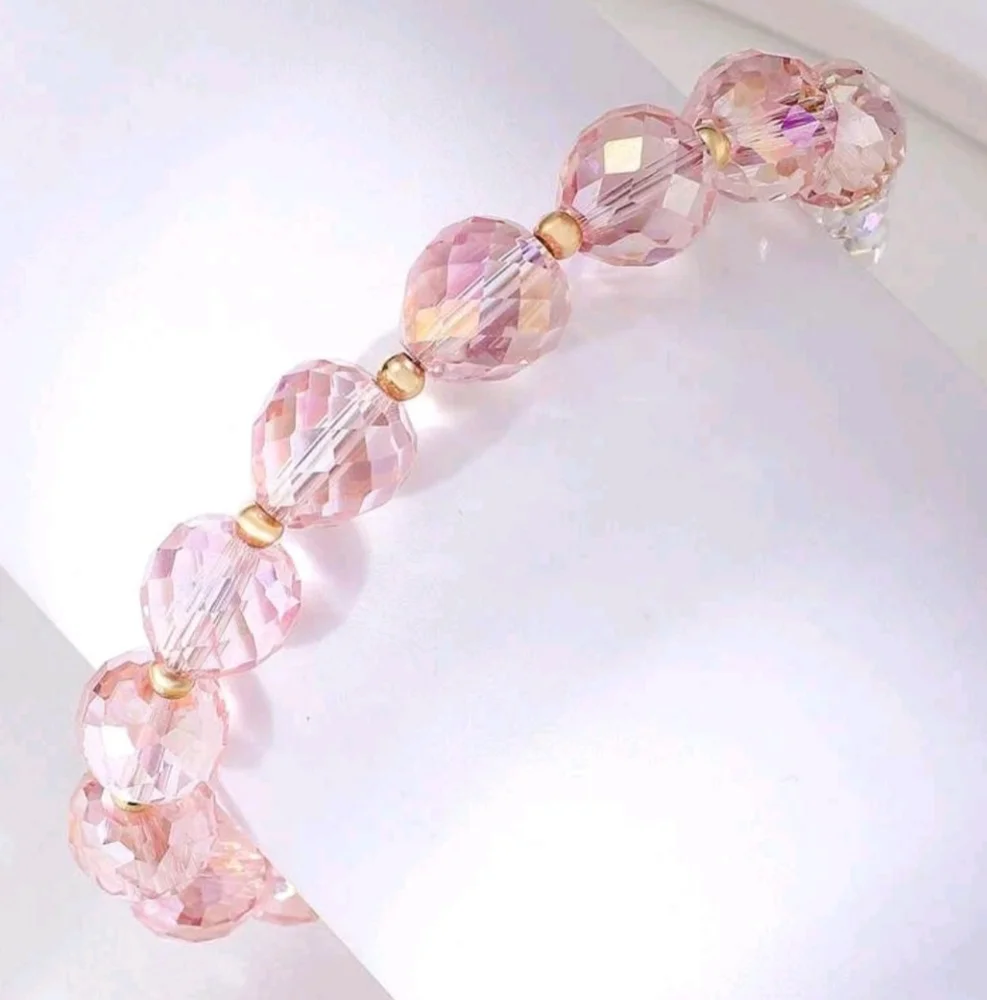💗HP! Elegant Crystal Faceted Beaded Adjustable Bracelet New!